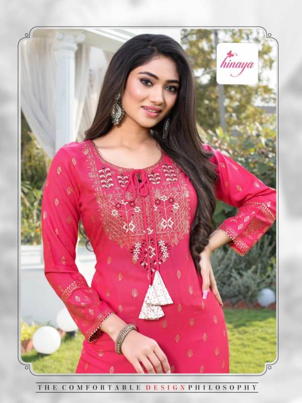Hinaya Aishwarya 7 Rayon Printed Fancy Wear Latest Kurti Collection
